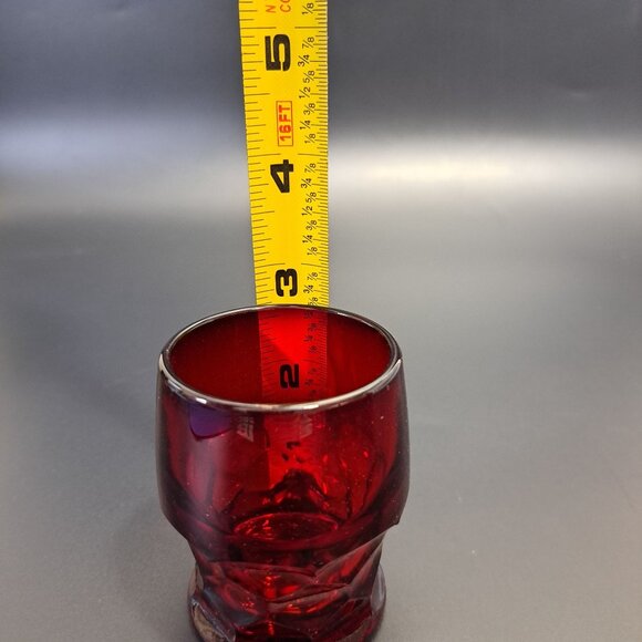 Viking Georgian Pattern Juice Glass Ruby Red MCM Vintage - Picture 2 of 7